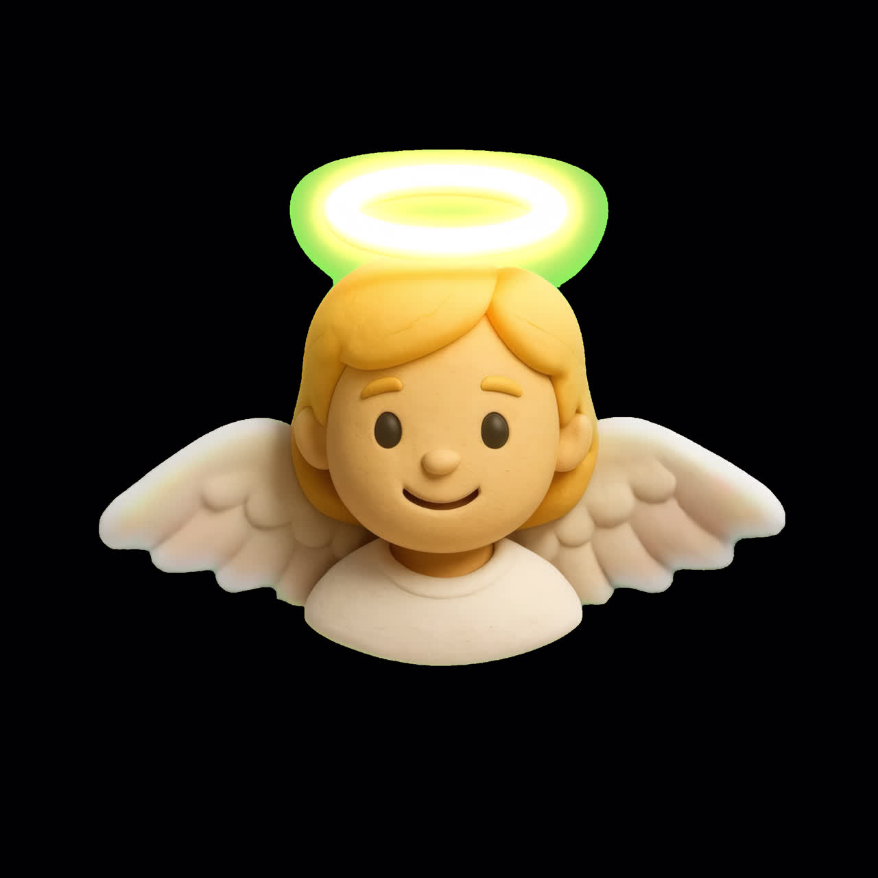 Cute angelic emoji design animation isolated asset, transparent 4K video, alpha channel, ProRes 4444