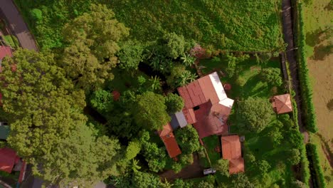 top down aerial of ecofriendly landscaping