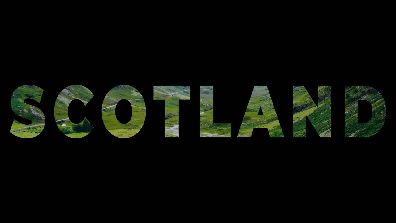 영국의 골렌과 시골의 공중 드론  ⁇ 과 스코틀랜드의 그래픽 스펠링