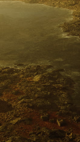 aerial view of a rocky coastline