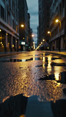 rainy night city street