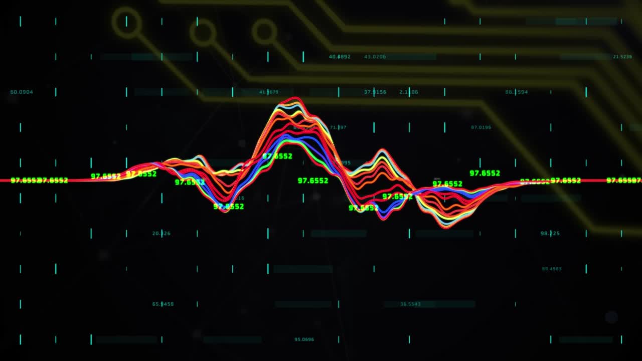 Animation of data processing over shapes