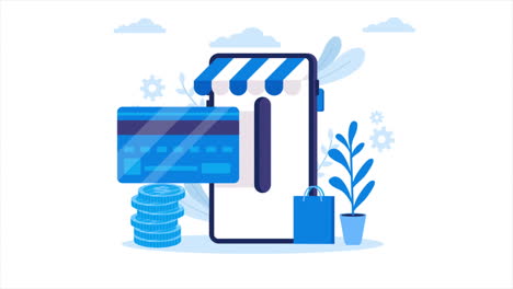 bank card payment 2d finance animation