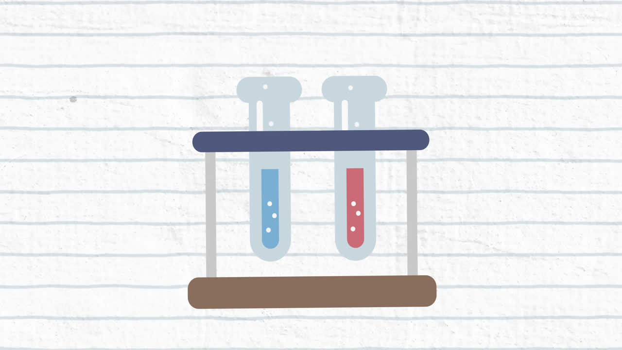 Animation of measures cups over bluelines on white