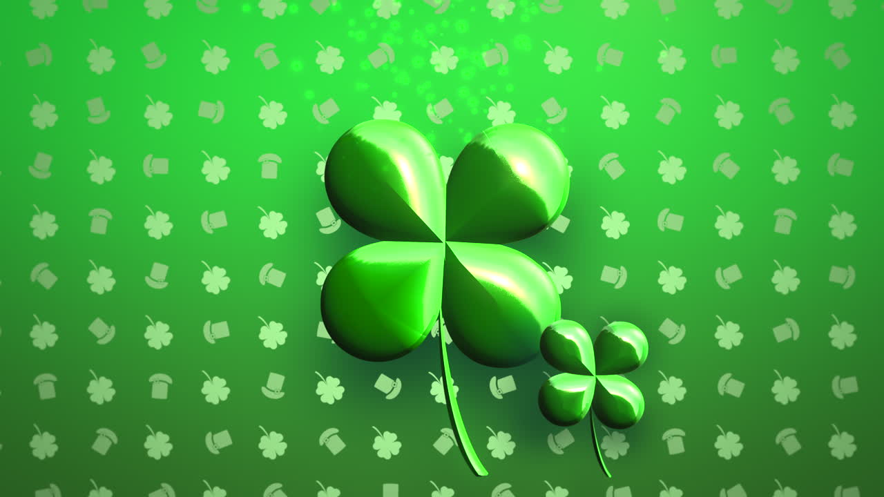 los tréboles de primer plano en el patrón nacional irlandés verde