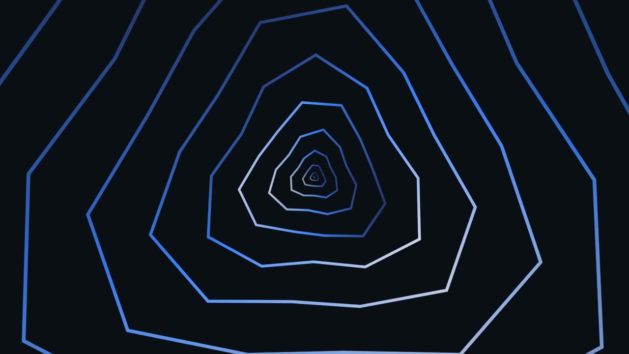 Abstract Geometric Tunnel Animation with Pulsing Blue Lines