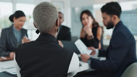 business meeting with diverse team in office