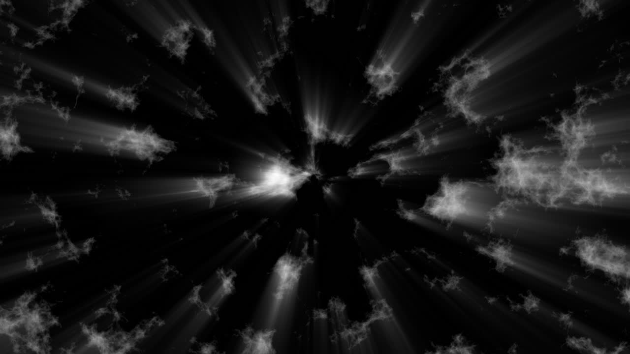 Wide View of Light Rays Creating Abstract Glowing Energy Effect on Black Background