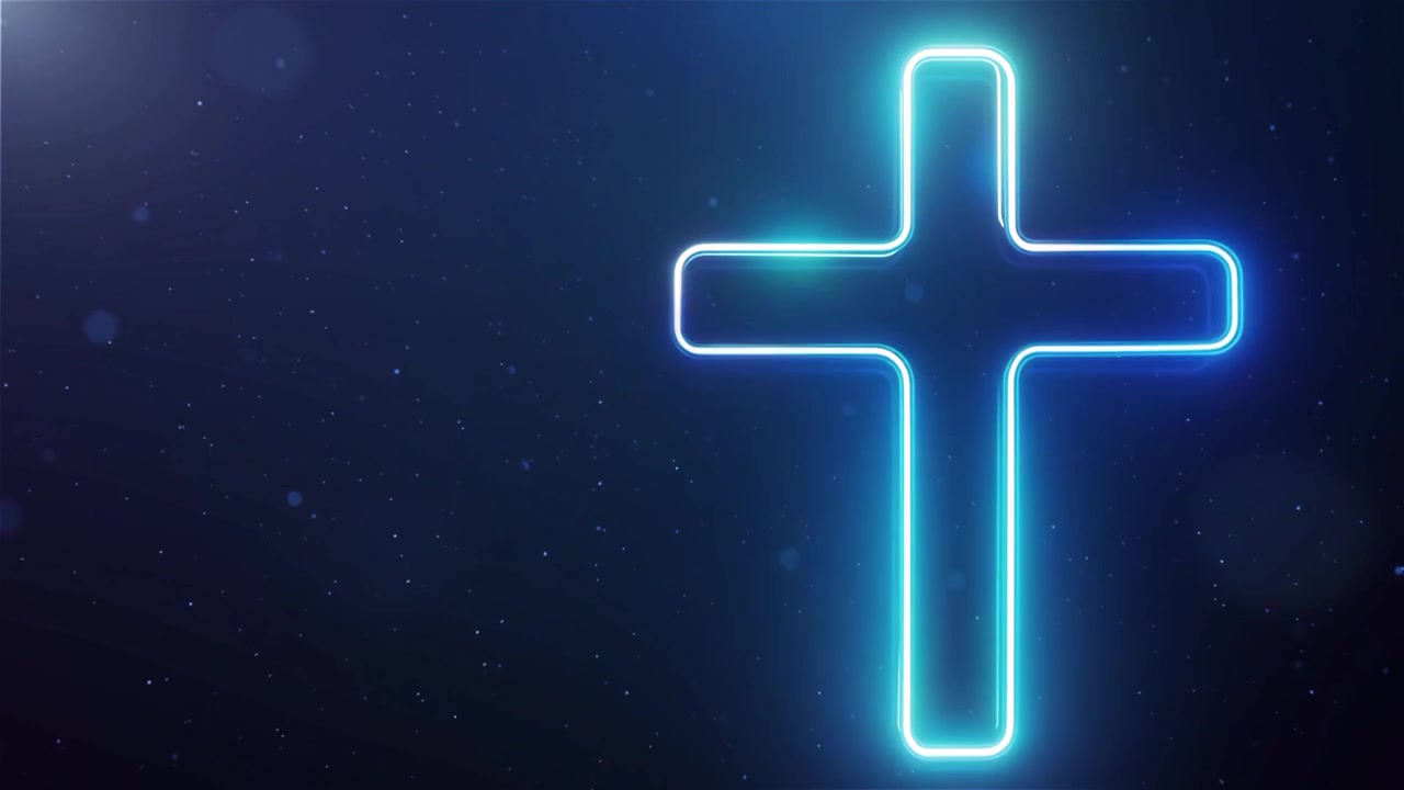 Croce Cristiana Luce Celestiale Sfondo per il Culto.