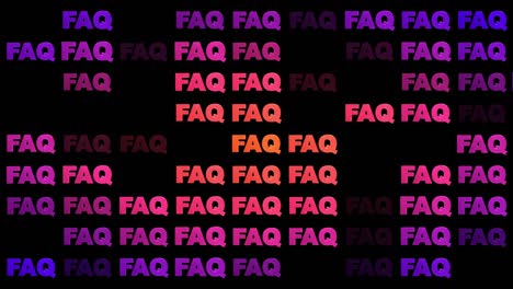 concept of changing faq in various colors