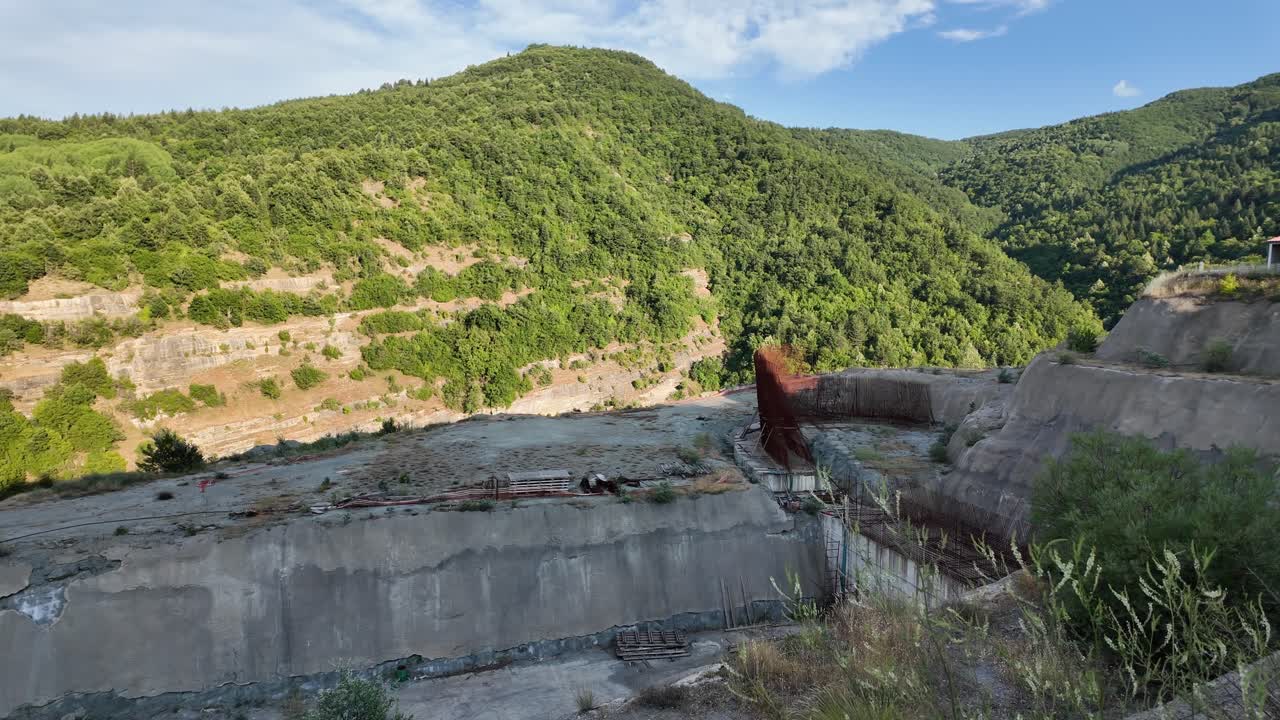 Aliakmonas River Nestorio Dam under construction North Greece Macedonia region