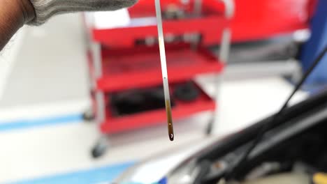 engine oil checking stick, close up