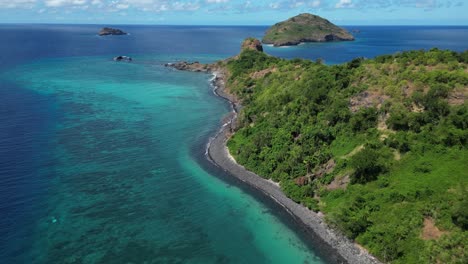 aerial view of the coastline of moheli island, comoros