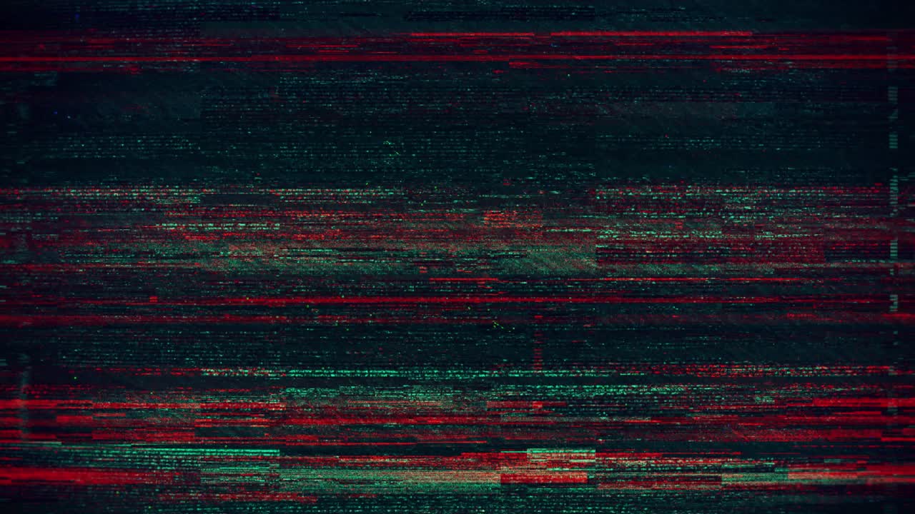 Digitalt Glitch og Statisk Effekt med Røde og Grønne Linjer