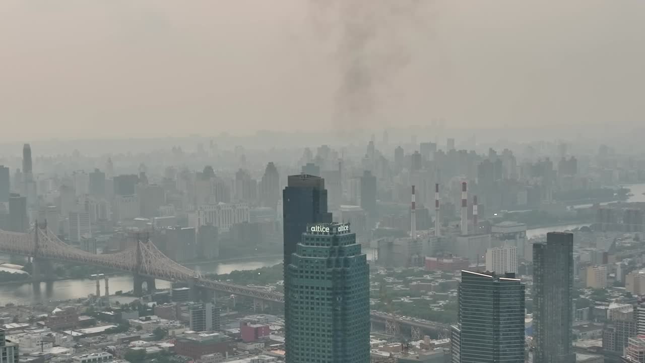 Stunning aerial view of New York City showcasing urban landscape