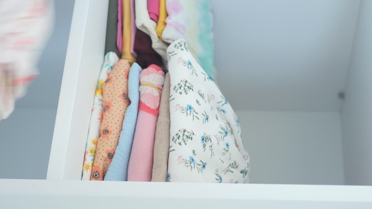 Woman Organizing Clothes in Closet