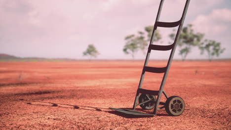 small trolley cart in the desert