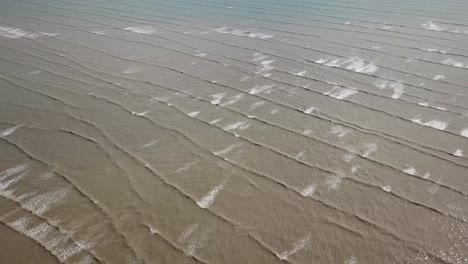 Aerial-view-brown-color-wave-at-Kuala-Muda,-Penang.