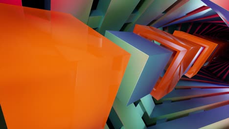 abstrakcyjny tunel 3d z kolorowymi kształtami geometrycznymi