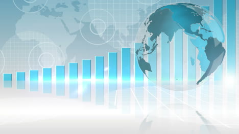 Blue-bar-chart-showing-growth-with-globe