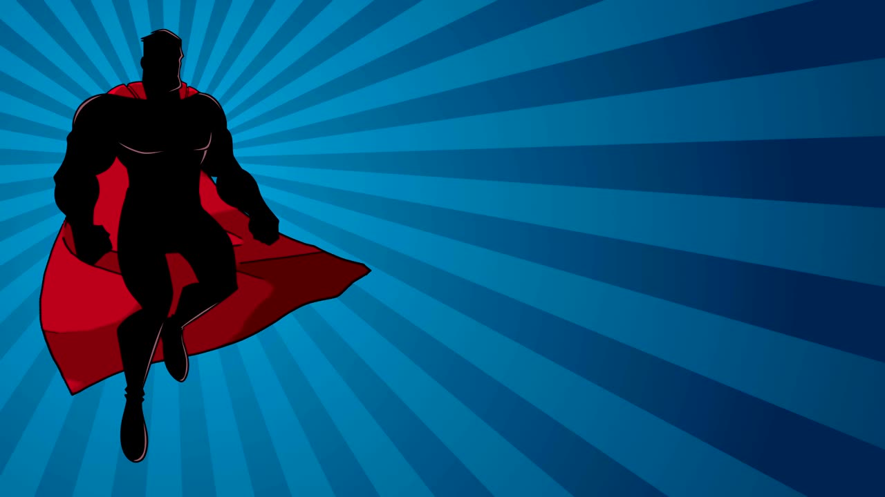 슈퍼히어로 날아다니는 광선 실루