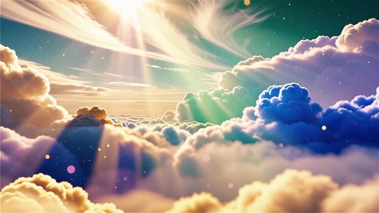 Christian Heavenly Light Worship Background