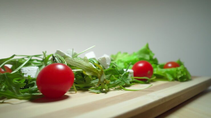 Green farm. Greek cuisine. Salad for health. Raw vegetables