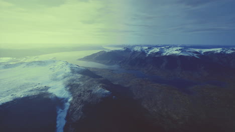 snowy mountain fjord landscape