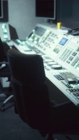 control room with many buttons and monitors