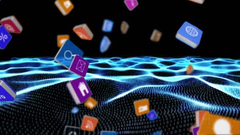 animación de iconos de medios a través de codificación binaria