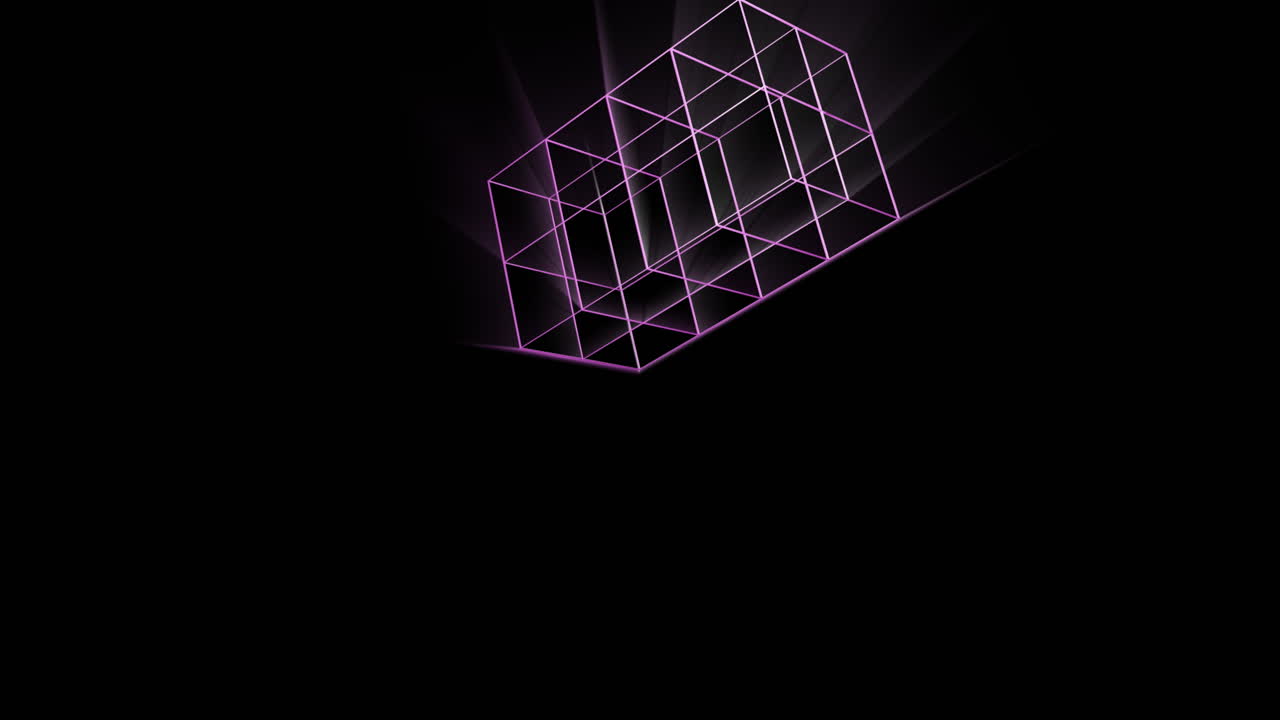 검은색 배경에서 움직이는 반 ⁇ 이는 3d 모양의 애니메이션