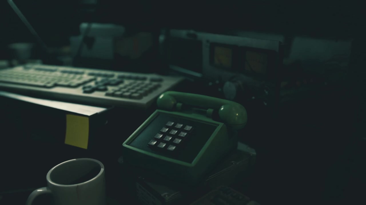 Ambiente de trabajo acogedor con elementos retro e iluminación suave