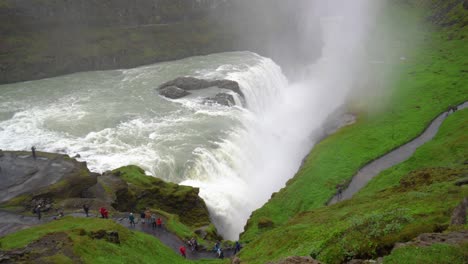 landscape of gullfoss falls in iceland.