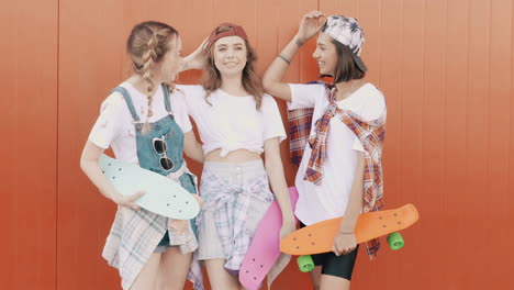 three young women enjoying their friendship