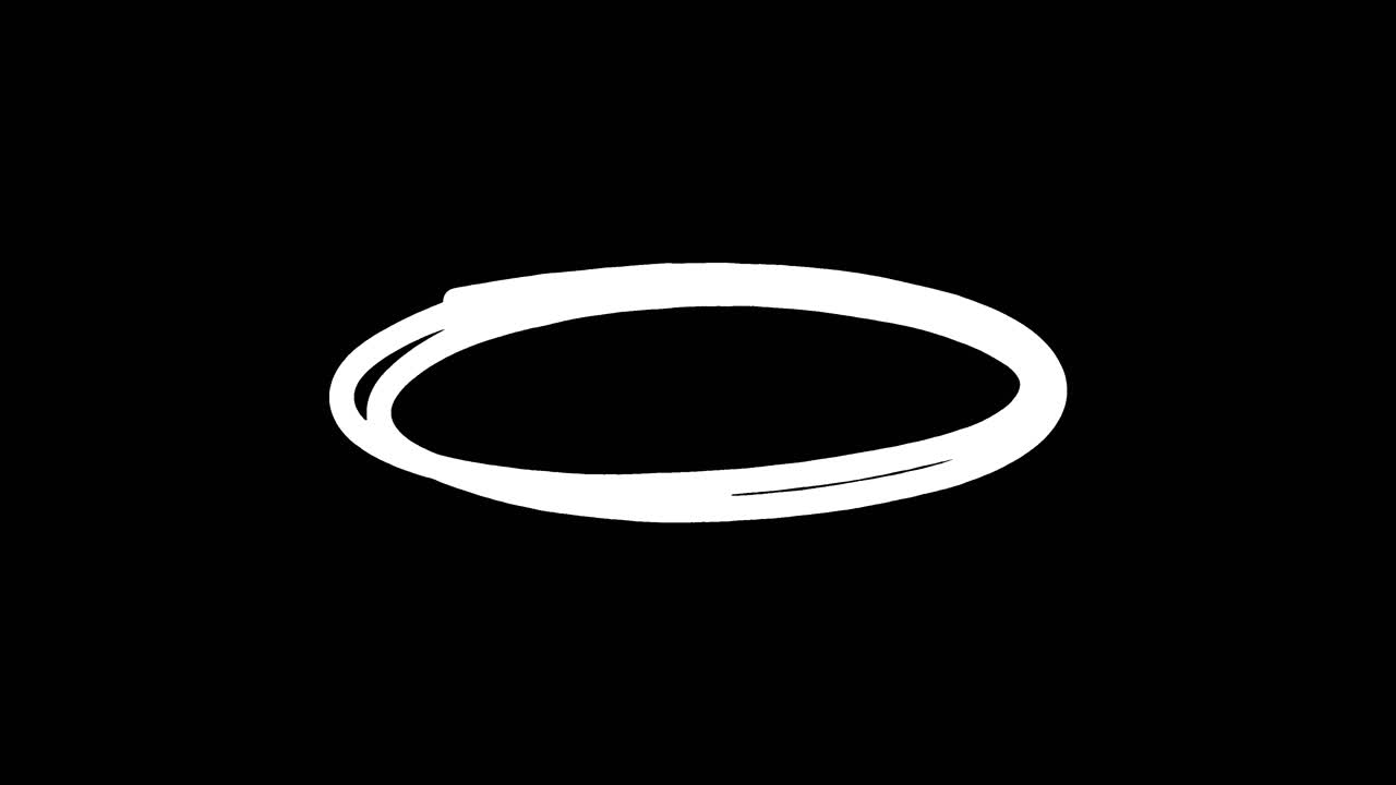 Animated Hand Drawn Oval Shape Drawing and Erasing
