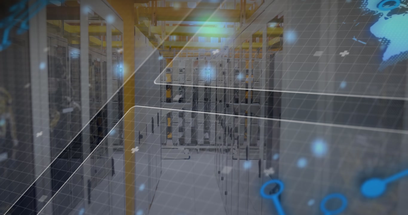 Animation of data processing over computer servers