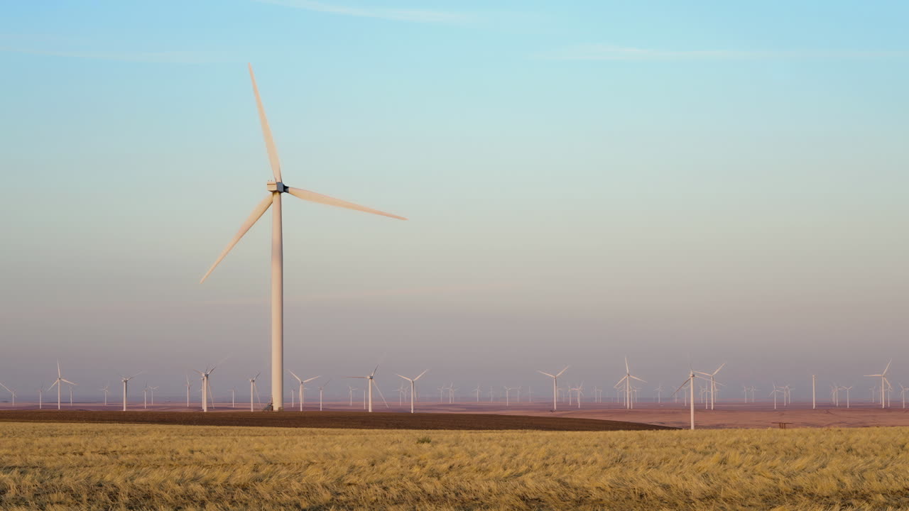 Wind Power. Wind Turbines Generating Electricity At The Farm In Oregon, USA. wide