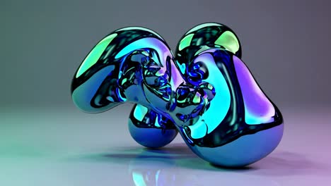 abstract iridescent metallic sculpture