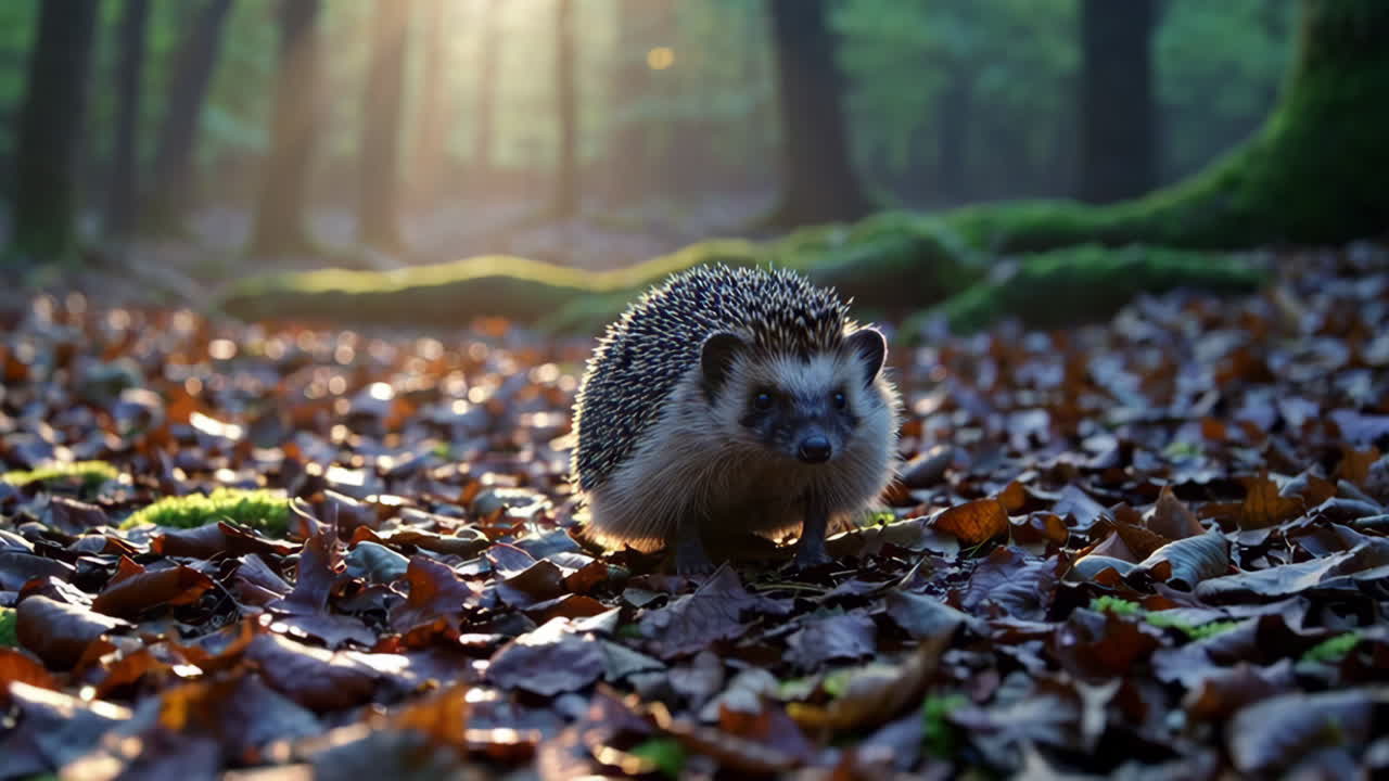 Igel im Herbstwald