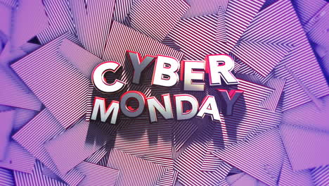 modern and colorful cyber monday text on purple gradient