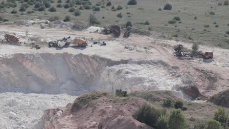 big explosion of explosives in a mine