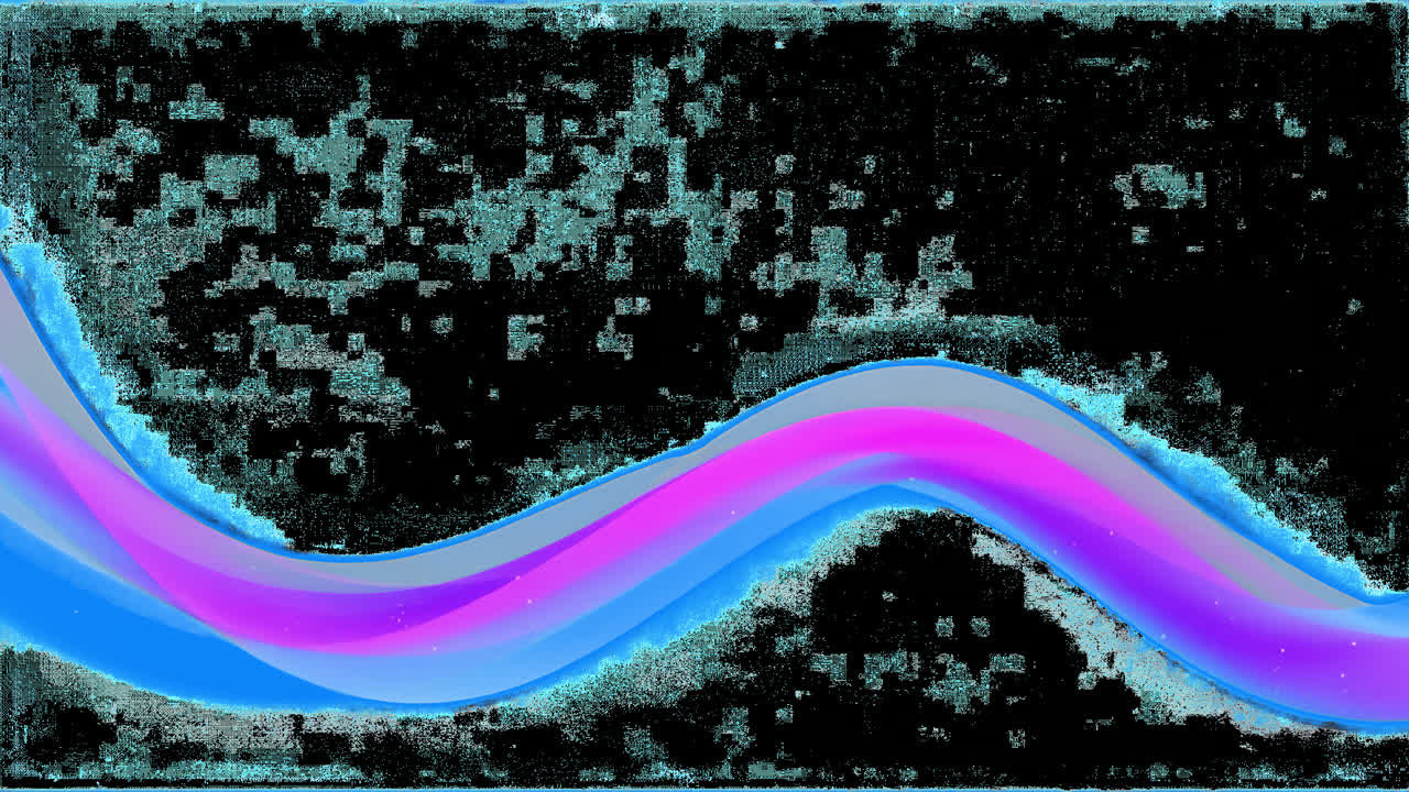 Overlay animato di onde astratte e vivaci, video 4K trasparente, canale alfa, ProRes 4444