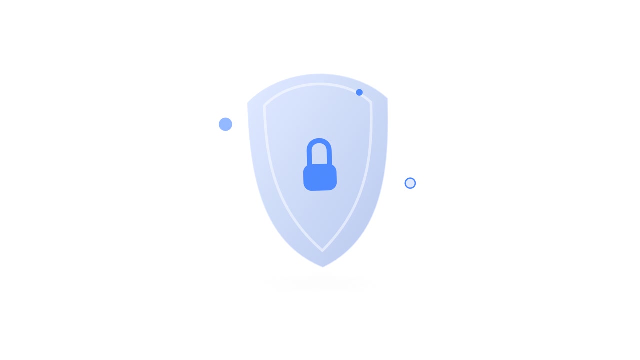 Animated Shield Icon with Locking Mechanism for Cybersecurity Concept