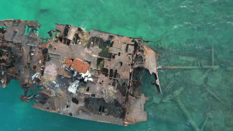 Aerial-Of-Shipwreck-in-the-Caribbean