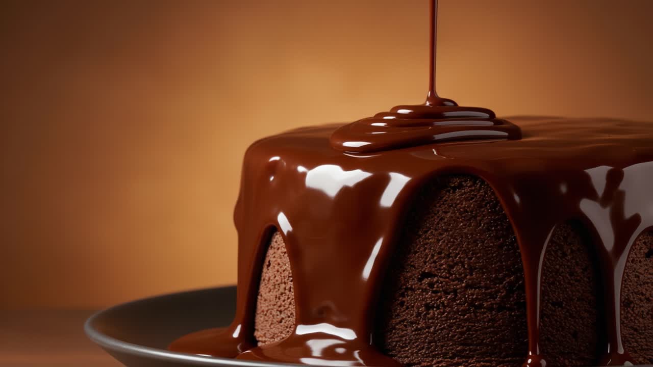 Indulge in the Decadent Delight of a Luxurious Chocolate Cake, Richly Coated with Silky Chocolate Ganache Dripping Elegantly, Perfect for Any Celebration or Treat