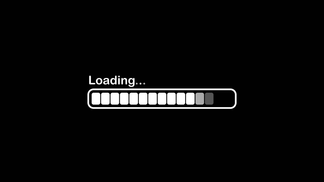 Loading Bar Progress Animation on Black Background