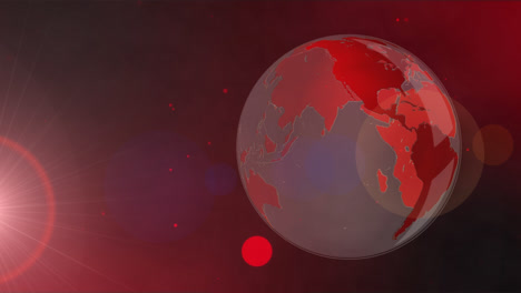 animation of rotating globe and red light on black background