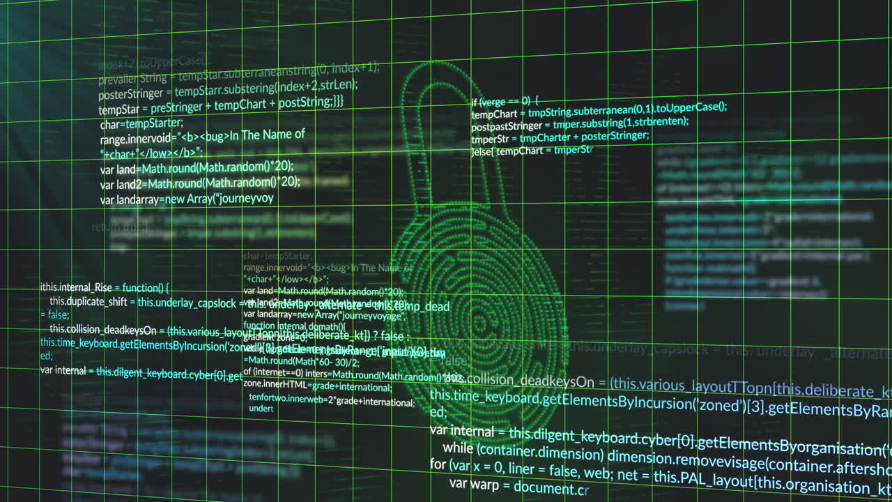 animación del procesamiento de datos sobre un fondo negro