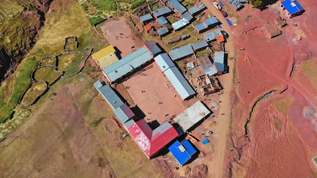 Aerial View of a Rural Village School