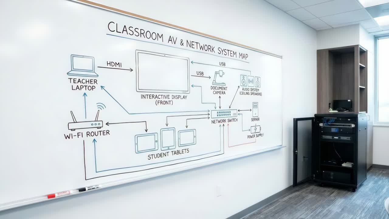 Classroom AV &amp; Network System Diagram